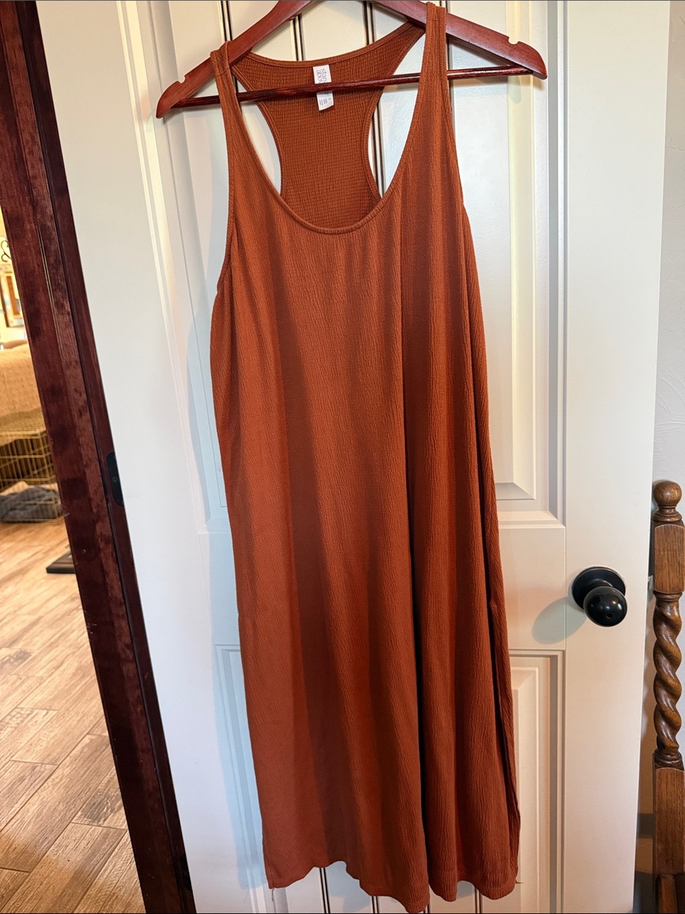 Rust Waffle Knit Racerback Maxi Dress Stars Above. Very Good Condition. - Picture 2 of 5